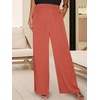 image:imageANRABESS Women Summer 2 Piece Outfits VNeck Top and Wide Leg Pants Set Comfy AllDay Wear for Lounge amp Daily Travel SetsOrange Red