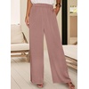 image:imageANRABESS Women Summer 2 Piece Outfits VNeck Top and Wide Leg Pants Set Comfy AllDay Wear for Lounge amp Daily Travel SetsPink