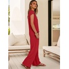 image:imageANRABESS Women Summer 2 Piece Outfits VNeck Top and Wide Leg Pants Set Comfy AllDay Wear for Lounge amp Daily Travel SetsRed