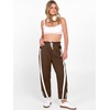 image:imageANRABESS Women Track Pants Casual Drawstring Waist Lightweight Baggy Contrast Color Workout Barrel Leg Pants with PocketsCoffe