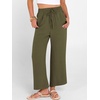 image:imageANRABESS Women Wide Leg Pants Summer Palazzo High Waisted Casual Loose Lounge Flowy Capri Cropped Beach Trousers Work OutfitsArmy Green