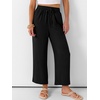 image:imageANRABESS Women Wide Leg Pants Summer Palazzo High Waisted Casual Loose Lounge Flowy Capri Cropped Beach Trousers Work OutfitsBlack