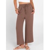 image:imageANRABESS Women Wide Leg Pants Summer Palazzo High Waisted Casual Loose Lounge Flowy Capri Cropped Beach Trousers Work OutfitsBrown