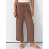 image:imageANRABESS Women Wide Leg Pants Summer Palazzo High Waisted Casual Loose Lounge Flowy Capri Cropped Beach Trousers Work OutfitsBrown