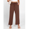image:imageANRABESS Women Wide Leg Pants Summer Palazzo High Waisted Casual Loose Lounge Flowy Capri Cropped Beach Trousers Work OutfitsCoffee