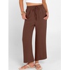 image:imageANRABESS Women Wide Leg Pants Summer Palazzo High Waisted Casual Loose Lounge Flowy Capri Cropped Beach Trousers Work OutfitsCoffee