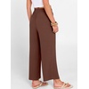 image:imageANRABESS Women Wide Leg Pants Summer Palazzo High Waisted Casual Loose Lounge Flowy Capri Cropped Beach Trousers Work OutfitsCoffee
