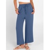 image:imageANRABESS Women Wide Leg Pants Summer Palazzo High Waisted Casual Loose Lounge Flowy Capri Cropped Beach Trousers Work OutfitsDeep Blue