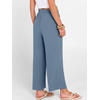 image:imageANRABESS Women Wide Leg Pants Summer Palazzo High Waisted Casual Loose Lounge Flowy Capri Cropped Beach Trousers Work OutfitsGrey Blue