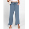 image:imageANRABESS Women Wide Leg Pants Summer Palazzo High Waisted Casual Loose Lounge Flowy Capri Cropped Beach Trousers Work OutfitsGrey Blue