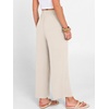 image:imageANRABESS Women Wide Leg Pants Summer Palazzo High Waisted Casual Loose Lounge Flowy Capri Cropped Beach Trousers Work OutfitsLight Yellow
