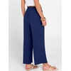 image:imageANRABESS Women Wide Leg Pants Summer Palazzo High Waisted Casual Loose Lounge Flowy Capri Cropped Beach Trousers Work OutfitsNavy Blue