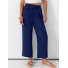 image:imageANRABESS Women Wide Leg Pants Summer Palazzo High Waisted Casual Loose Lounge Flowy Capri Cropped Beach Trousers Work OutfitsNavy Blue