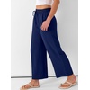 image:imageANRABESS Women Wide Leg Pants Summer Palazzo High Waisted Casual Loose Lounge Flowy Capri Cropped Beach Trousers Work OutfitsNavy Blue