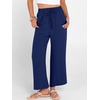 image:imageANRABESS Women Wide Leg Pants Summer Palazzo High Waisted Casual Loose Lounge Flowy Capri Cropped Beach Trousers Work OutfitsNavy Blue