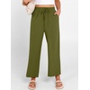 image:imageANRABESS Women Wide Leg Pants Summer Palazzo High Waisted Casual Loose Lounge Flowy Capri Cropped Beach Trousers Work OutfitsOlive Green