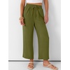 image:imageANRABESS Women Wide Leg Pants Summer Palazzo High Waisted Casual Loose Lounge Flowy Capri Cropped Beach Trousers Work OutfitsOlive Green