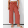 image:imageANRABESS Women Wide Leg Pants Summer Palazzo High Waisted Casual Loose Lounge Flowy Capri Cropped Beach Trousers Work OutfitsOrange Red