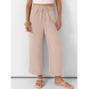 image:imageANRABESS Women Wide Leg Pants Summer Palazzo High Waisted Casual Loose Lounge Flowy Capri Cropped Beach Trousers Work OutfitsParchment