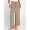 image:imageANRABESS Women Wide Leg Pants Summer Palazzo High Waisted Casual Loose Lounge Flowy Capri Cropped Beach Trousers Work OutfitsYellow Khaki