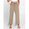 image:imageANRABESS Women Wide Leg Pants Summer Palazzo High Waisted Casual Loose Lounge Flowy Capri Cropped Beach Trousers Work OutfitsYellow Khaki