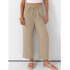 image:imageANRABESS Women Wide Leg Pants Summer Palazzo High Waisted Casual Loose Lounge Flowy Capri Cropped Beach Trousers Work OutfitsYellow Khaki