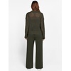 image:imageANRABESS Womens 2 Piece Outfits 2026 Spring Crochet Half Zip Sweater Top Wide Leg Pant Travel Matching Sets Lounge ClothesArmy Green