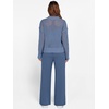 image:imageANRABESS Womens 2 Piece Outfits 2026 Spring Crochet Half Zip Sweater Top Wide Leg Pant Travel Matching Sets Lounge ClothesBlue