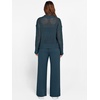 image:imageANRABESS Womens 2 Piece Outfits 2026 Spring Crochet Half Zip Sweater Top Wide Leg Pant Travel Matching Sets Lounge ClothesDark Teal