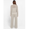 image:imageANRABESS Womens 2 Piece Outfits 2026 Spring Crochet Half Zip Sweater Top Wide Leg Pant Travel Matching Sets Lounge ClothesLight Tan