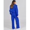 image:imageANRABESS Womens 2 Piece Outfits Half Zip Sweatshirt amp Wide Leg Pants Airport Travel Lounge Matching Sets Sweatsuits ClothingRoyal Blue