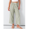 image:imageANRABESS Womens Gingham Striped Pants Palazzo amp Cropped Comfy amp Cute Lounge Pajama Plaid PJ Bottoms With PocketsArmy Green White Plaid