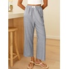 image:imageANRABESS Womens Gingham Striped Pants Palazzo amp Cropped Comfy amp Cute Lounge Pajama Plaid PJ Bottoms With PocketsBlack White Stripe