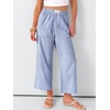 image:imageANRABESS Womens Gingham Striped Pants Palazzo amp Cropped Comfy amp Cute Lounge Pajama Plaid PJ Bottoms With PocketsBlue White Plaid