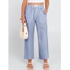 image:imageANRABESS Womens Gingham Striped Pants Palazzo amp Cropped Comfy amp Cute Lounge Pajama Plaid PJ Bottoms With PocketsBlue White Plaid