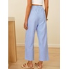 image:imageANRABESS Womens Gingham Striped Pants Palazzo amp Cropped Comfy amp Cute Lounge Pajama Plaid PJ Bottoms With PocketsBlue White Stripe