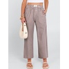 image:imageANRABESS Womens Gingham Striped Pants Palazzo amp Cropped Comfy amp Cute Lounge Pajama Plaid PJ Bottoms With PocketsBrown White Plaid