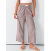 image:imageANRABESS Womens Gingham Striped Pants Palazzo amp Cropped Comfy amp Cute Lounge Pajama Plaid PJ Bottoms With PocketsBrown White Plaid
