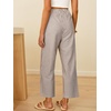 image:imageANRABESS Womens Gingham Striped Pants Palazzo amp Cropped Comfy amp Cute Lounge Pajama Plaid PJ Bottoms With PocketsBrown White Stripe