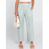 image:imageANRABESS Womens Gingham Striped Pants Palazzo amp Cropped Comfy amp Cute Lounge Pajama Plaid PJ Bottoms With PocketsGreen White Plaid