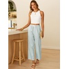 image:imageANRABESS Womens Gingham Striped Pants Palazzo amp Cropped Comfy amp Cute Lounge Pajama Plaid PJ Bottoms With PocketsGreen White Stripe