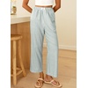 image:imageANRABESS Womens Gingham Striped Pants Palazzo amp Cropped Comfy amp Cute Lounge Pajama Plaid PJ Bottoms With PocketsGreen White Stripe