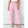 image:imageANRABESS Womens Gingham Striped Pants Palazzo amp Cropped Comfy amp Cute Lounge Pajama Plaid PJ Bottoms With PocketsPink White Plaid