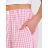 image:imageANRABESS Womens Gingham Striped Pants Palazzo amp Cropped Comfy amp Cute Lounge Pajama Plaid PJ Bottoms With PocketsPink White Plaid
