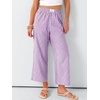 image:imageANRABESS Womens Gingham Striped Pants Palazzo amp Cropped Comfy amp Cute Lounge Pajama Plaid PJ Bottoms With PocketsPurple White Plaid