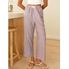 image:imageANRABESS Womens Gingham Striped Pants Palazzo amp Cropped Comfy amp Cute Lounge Pajama Plaid PJ Bottoms With PocketsRed White Stripe