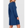 image:imageANRABESS Womens Long Lantern Sleeve Dresses 2026 Spring Casual Smocked High Waist Flowy Short Dress with Pockets TrendyDark Blue