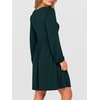 image:imageANRABESS Womens Long Lantern Sleeve Dresses 2026 Spring Casual Smocked High Waist Flowy Short Dress with Pockets TrendyDeep Green