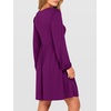 image:imageANRABESS Womens Long Lantern Sleeve Dresses 2026 Spring Casual Smocked High Waist Flowy Short Dress with Pockets TrendyDeep Purple