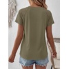 image:imageANRABESS Womens Short Sleeve Lace Top 2026 Henley V Neck Shirts Versatile Trendy Casual Office Outfits for Work amp SummerArmy Green